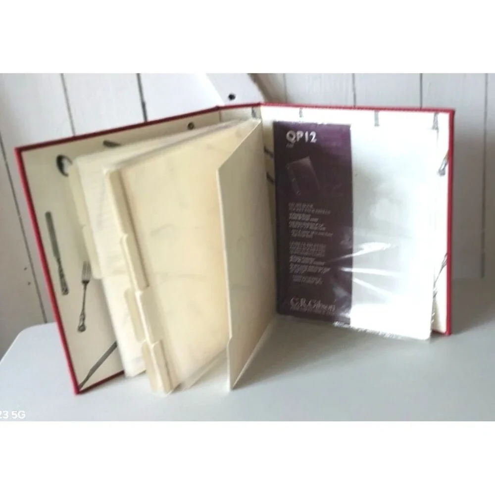 C.R. Gibson Deluxe Kitchen Binder Bon Appetit Red Leather 3 Ring Dividers